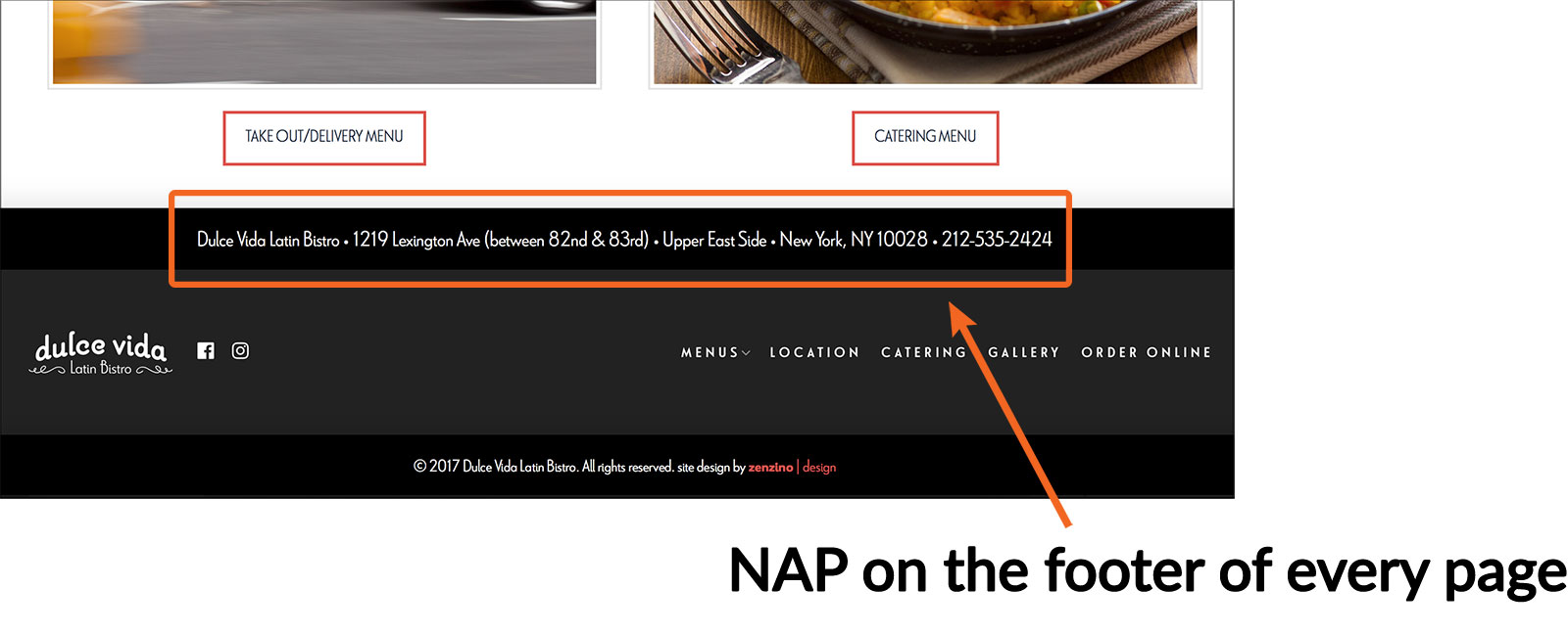 Local SEO-NAP of the footer
