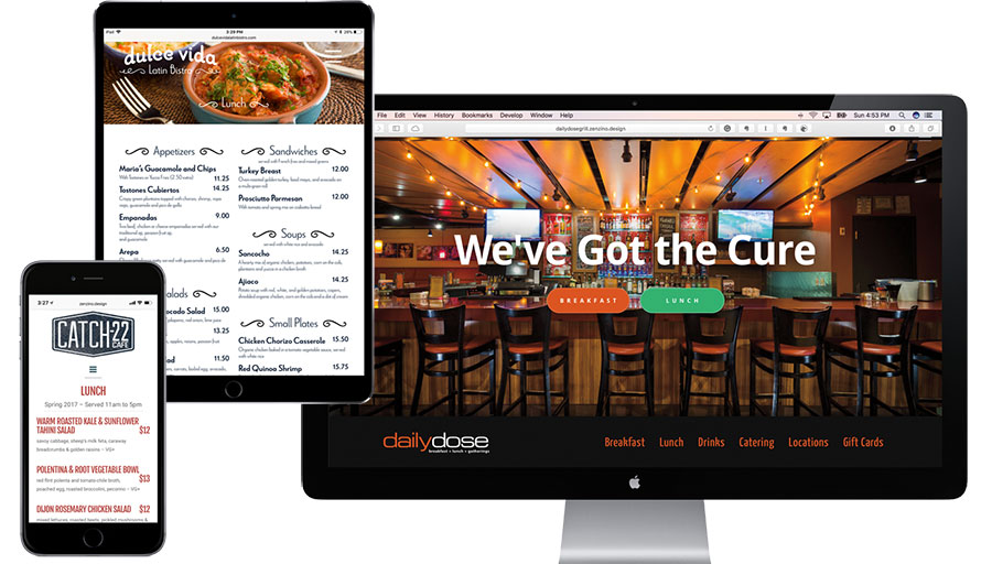 Examples of restaurant web design